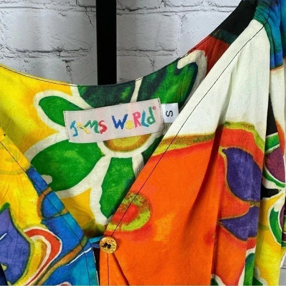 Jams World Multicolor Floral Button Front Tank Size Small - Picture 2 of 6